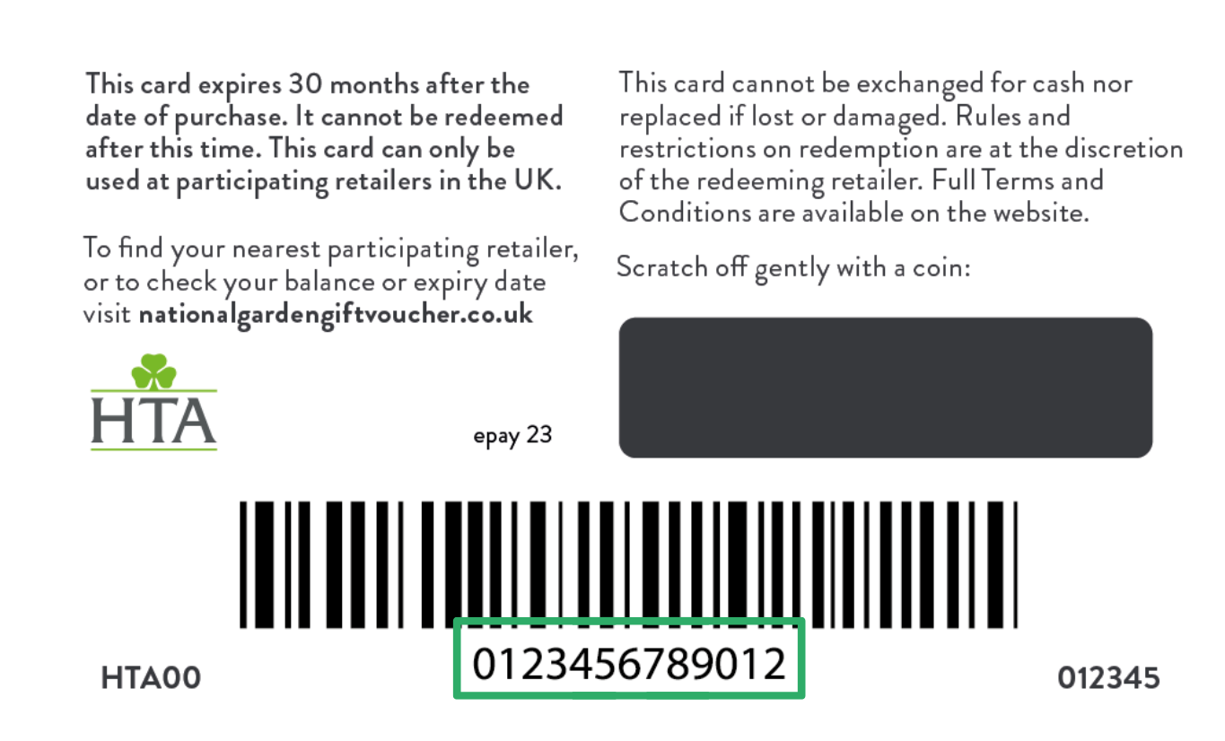 Check my balance - National Garden Gift Voucher